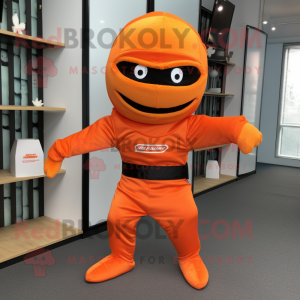 Oransje Ninja maskot drakt...