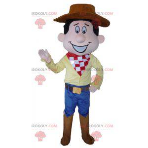 Cowboy maskot i traditionel kjole med hat - Redbrokoly.com