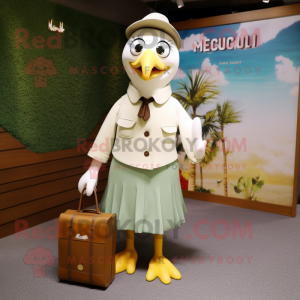 Olive Seagull maskot kostym...