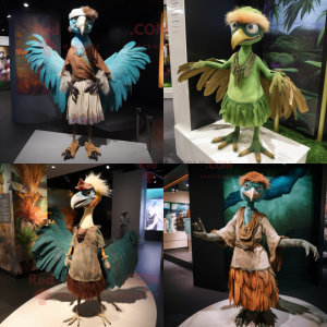 nan Archeopteryx mascot costume character dressed with Mini Dress and Cummerbunds