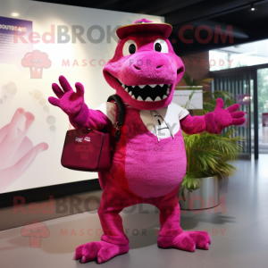 Magenta Crocodile maskot...