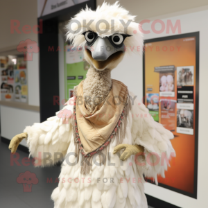 Cream Emu maskot kostume...