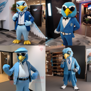 Sky Blue Hawk maskot...