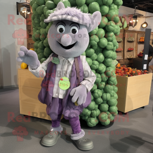 Grå Grape maskot kostume...