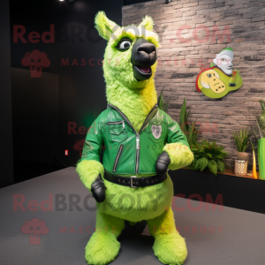 Lime Green Llama mascotte...