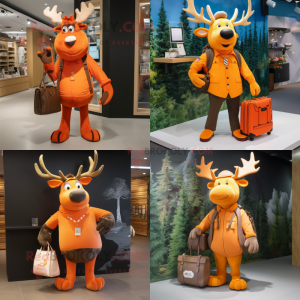 Orange Elg maskot drakt...