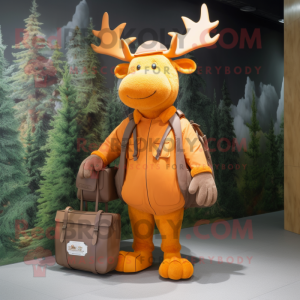 Orange Elk maskot kostume...