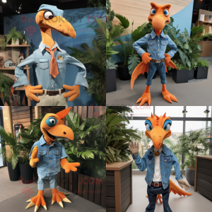 Oranje Pterodactyl mascotte...