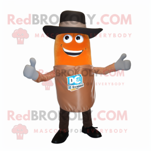 Rust Ice mascot costume character dressed with Suit Jacket and Caps