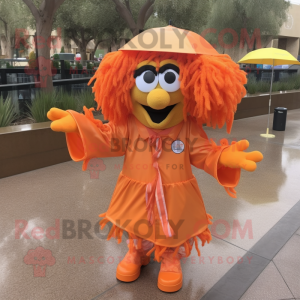 Orange Paella maskot kostym...