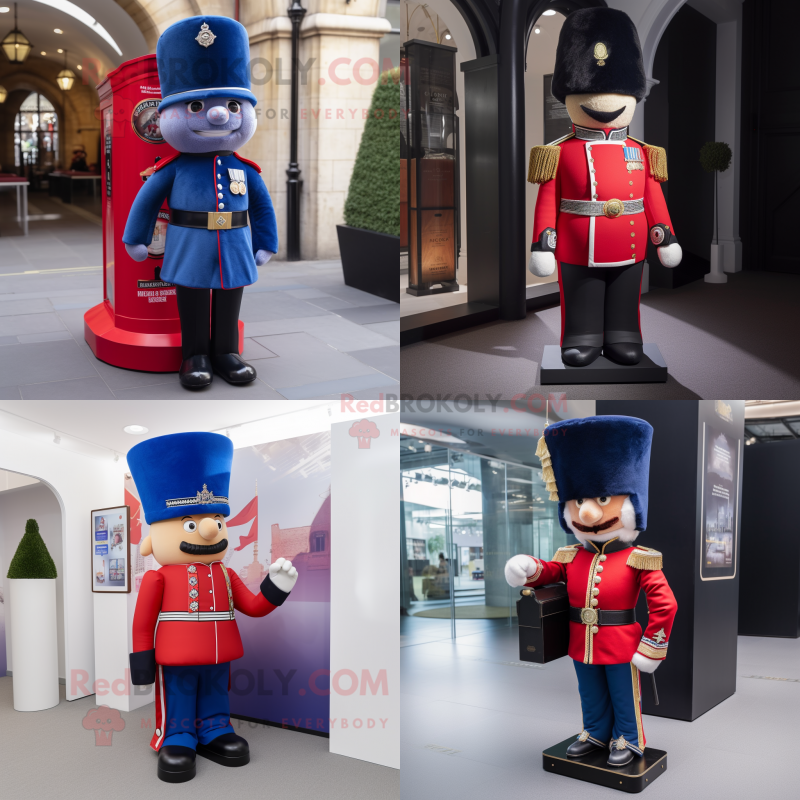 nan British Royal Guard mascot costume character dressed with Bootcut Jeans and Clutch bags