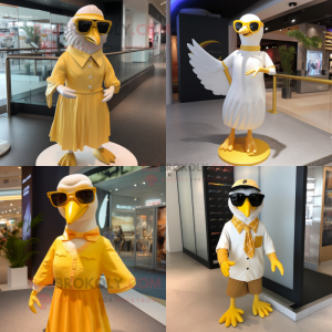 Gold Gull maskot kostyme...