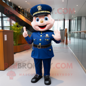 nan police officer mascot costume character dressed with Suit and Tie pins