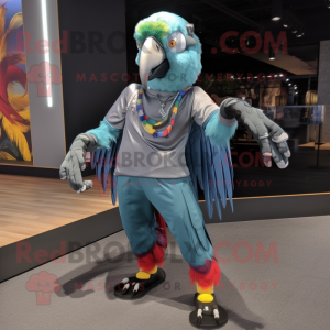 Silver Macaw maskot kostym...