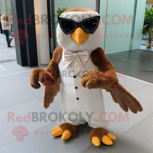 Brun Falcon maskot kostume...