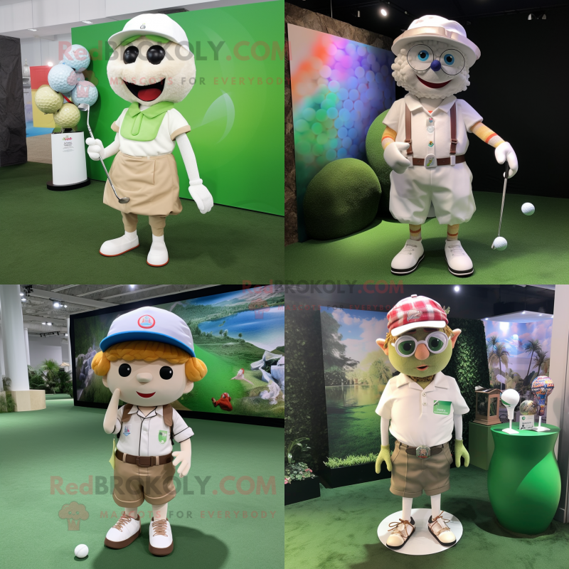 nan Golf ball mascot costume character dressed with Cargo Shorts and Necklaces