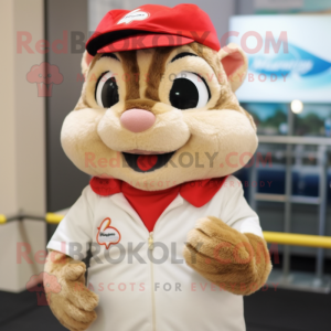 Cream Chipmunk maskot drakt...