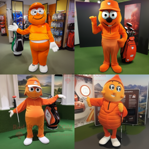 Orange golfväska maskot...