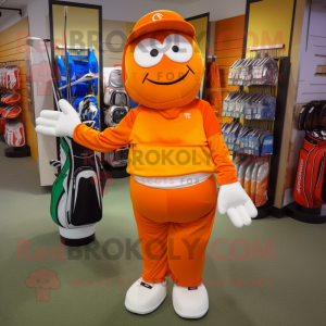 Orangefarbener Golfbag...