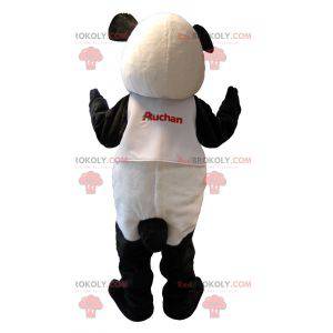 Witte en zwarte teddybeer mascotte. Mascotte Auchan Panda -