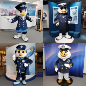Navy Gyro mascot costume character dressed with Jacket and Shoe clips