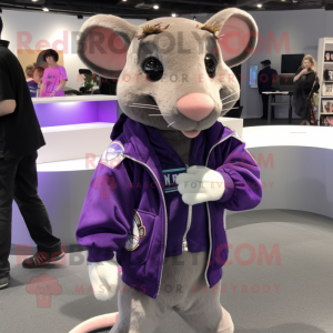 Purple Rat maskot kostym...