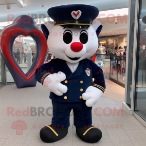 Navy Heart maskot drakt...