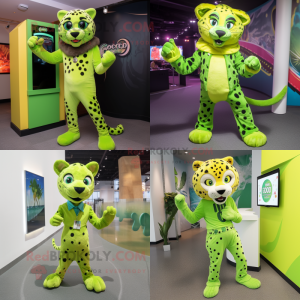 Limegrön Cheetah maskot...