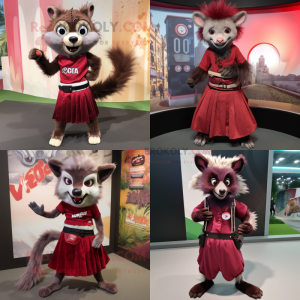 Maroon Aye-Aye maskot...