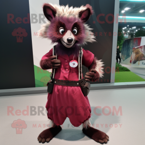 Maroon Aye-Aye maskot...