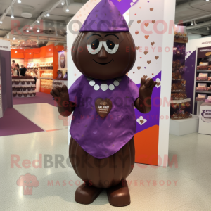 Purple Chocolates mascot costume character dressed with Bikini and Necklaces
