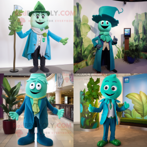 Teal Beanstalk maskot...