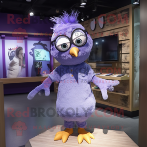 Purple Dove maskot kostume...