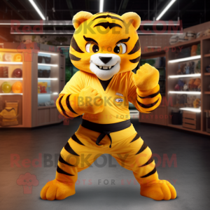  Gul Tiger maskot kostume...