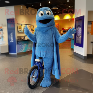  Blå Unicyclist maskot...