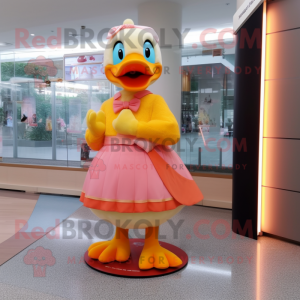 Peach Duck maskot drakt...