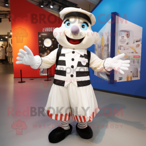 Cream Mime maskot kostume...