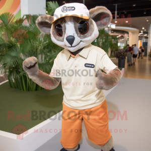 Tan Lemur maskot kostym...