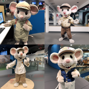 Beige Mouse mascotte...