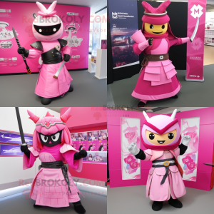 Rosa Samurai maskot drakt...
