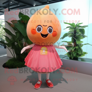 nan Grapefruit mascot costume character dressed with a Mini Dress and Keychains