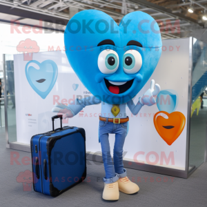 Blue Heart maskot kostume...