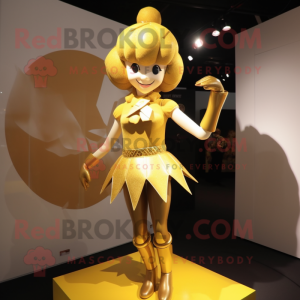 Gold Acrobat maskot kostume...