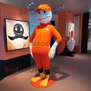 Orange Gull maskot kostume...