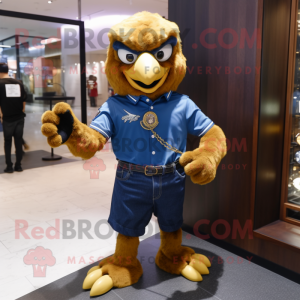 Gold Eagle maskot kostym...