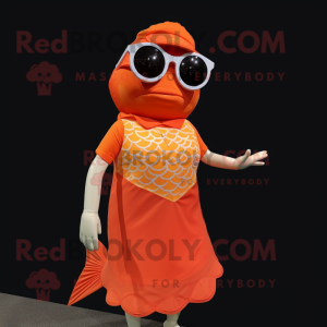 Orange lax maskot kostym...