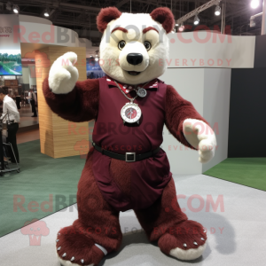 Maroon Bear maskot drakt...