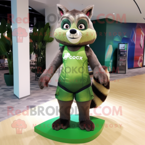 Forest Green Raccoon maskot...