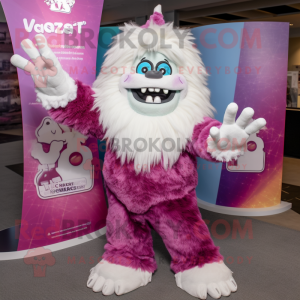 Magenta Yeti maskot kostume...