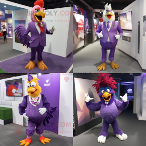 Purple Rooster maskotdräkt...